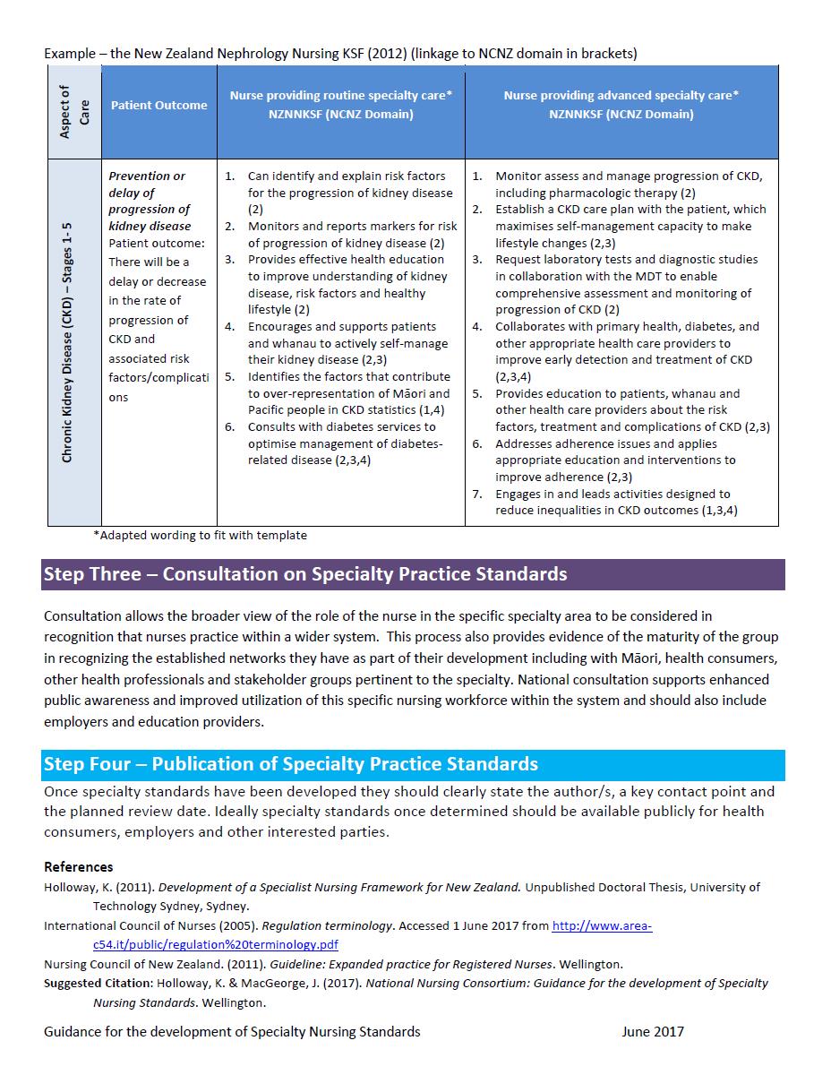 College of Nurses Aotearoa (NZ) Inc. - Guidance for the Development of ...